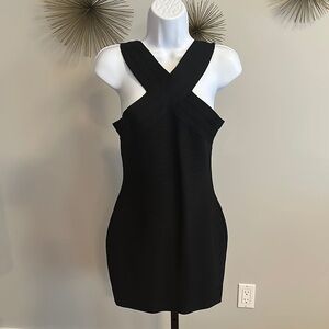 Elegant Black Cross-Back Dress